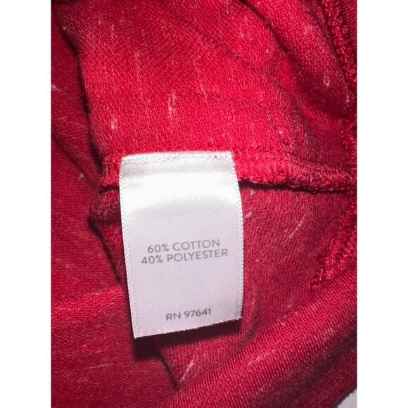 J Jill Top Womens Small Red Long Sleeve French Terry Cowl-Neck Tunic Pockets - Picture 8 of 8
